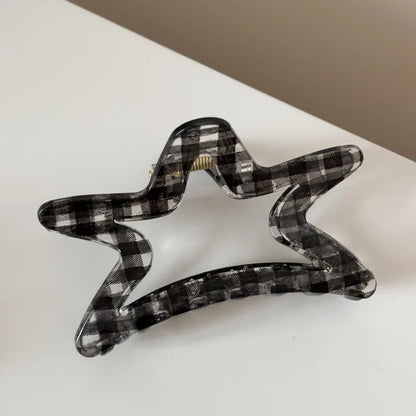 Leopard Print Acrylic Hair Grab Clip | Large Arc Cross Square Geometric Shark Clip for Women