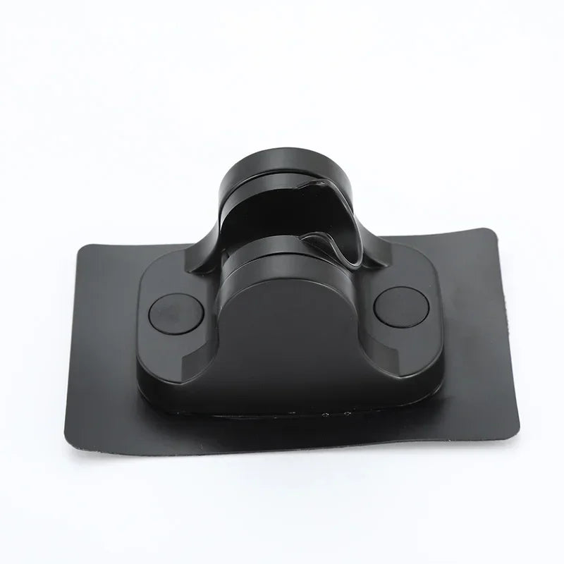 Adjustable Shower Head Holder with Suction Cup – No-Drill Black Wall Mount Bathroom Accessory