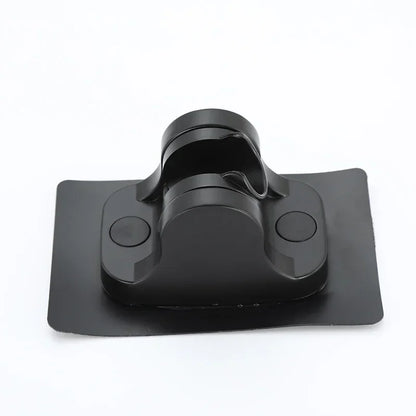 Adjustable Shower Head Holder with Suction Cup – No-Drill Black Wall Mount Bathroom Accessory