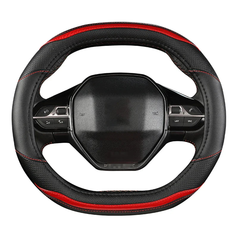 Peugeot 3008/4008/5008 Carbon Fiber & PU Leather Steering Wheel Cover — Auto Interior Accessory