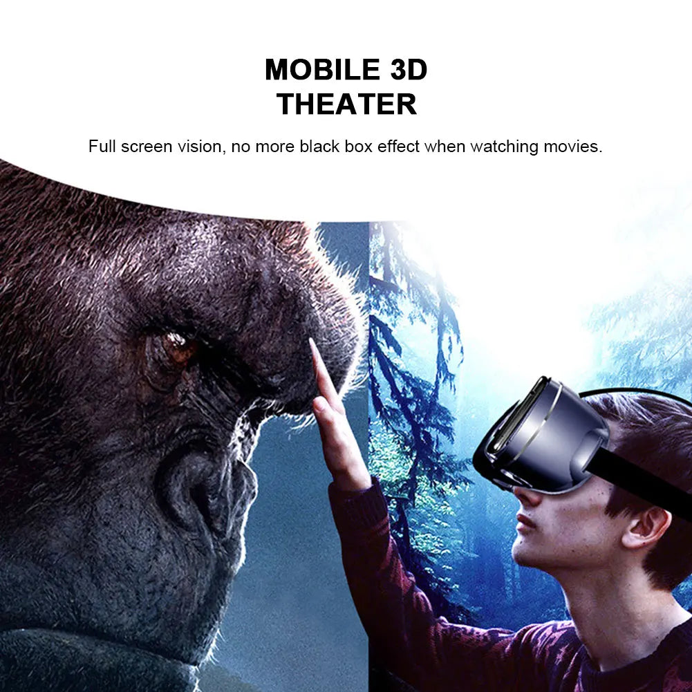 3D VR Headset – Virtual Reality Smart Glasses Helmet for Smartphones with Controllers and 7-Inch Lenses
