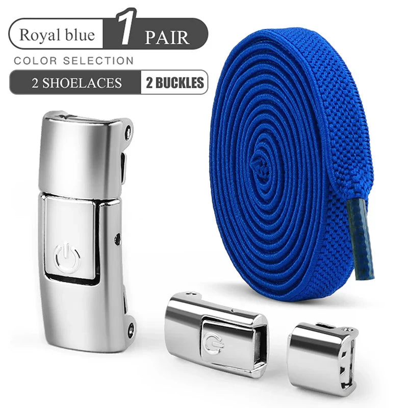 8mm No-Tie Elastic Shoelaces – Press Lock Flat Laces for Sneakers, Kids & Adults
