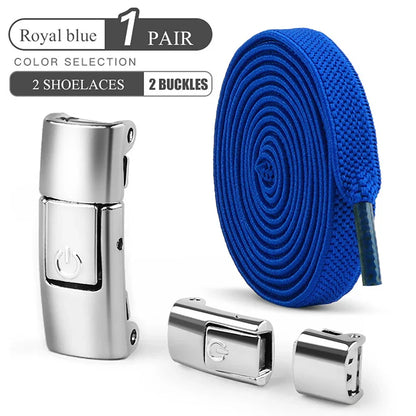 8mm No-Tie Elastic Shoelaces – Press Lock Flat Laces for Sneakers, Kids & Adults