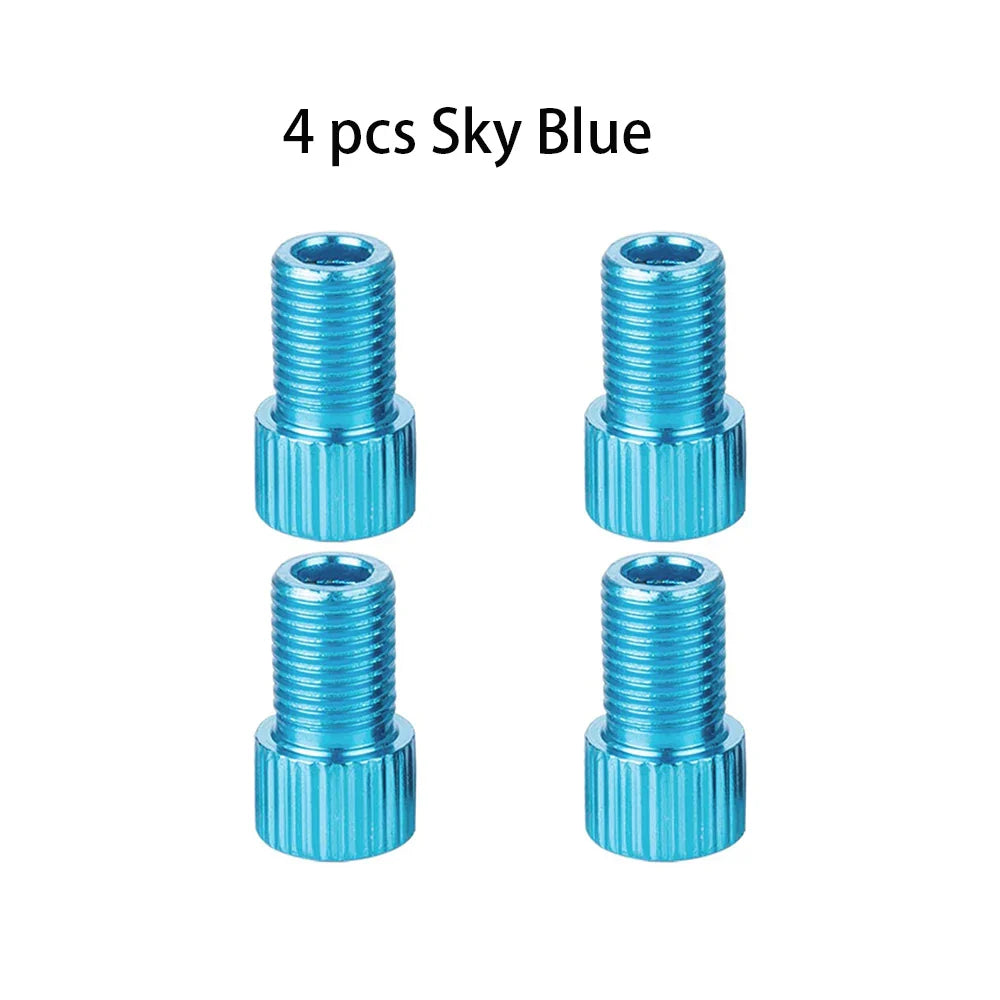10-Color Aluminum Bicycle Valve Adapter – PRESTA to SCHRADER Converter for Bikes & Cars