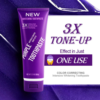 Purple Tooth Whitening Toothpaste – Teeth Stain Remover, Oral Gum Care & Fresh Breath