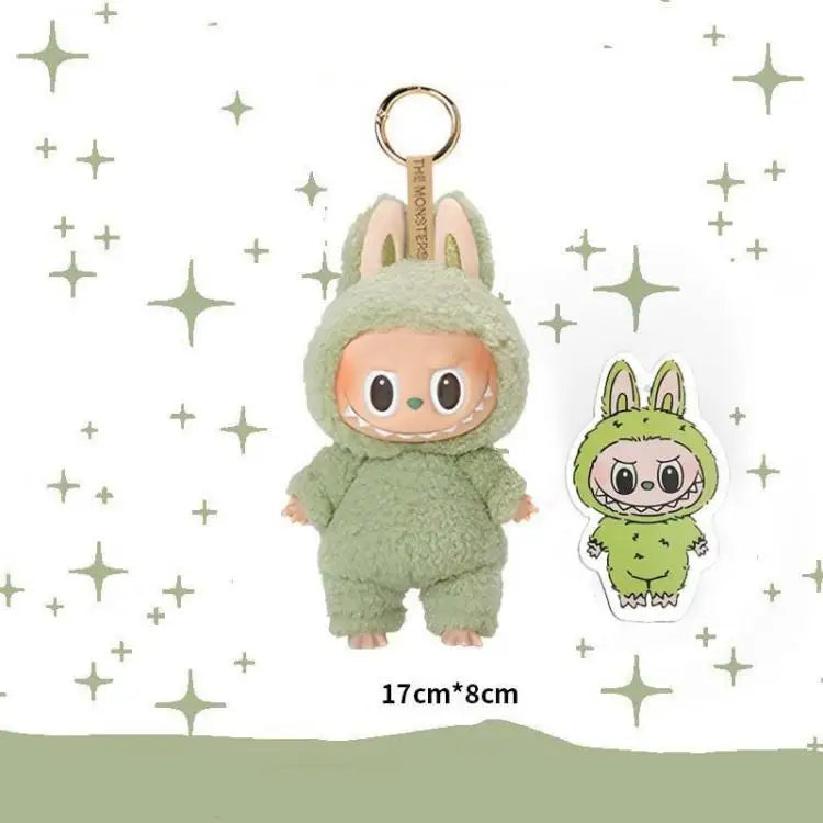 Labubu Plush Doll Costume Set — Oversized Bow & Angel Wings Design | Trendy Cartoon Outfit Accessories for Party Wear & Gift