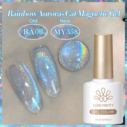 BORN PRETTY Cat Magnetic Gel Nail Polish 117 Colors 10ml Full Coverage Semi-Permanent Soak-Off Nail Varnish for Salon Manicure Glitter Cat Eye Nails