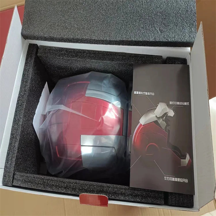 1:1 Iron Man Helmet Mk5 to Mk50 – Avengers War Machine Cosplay with Electric Open/Close, English Voice & Remote Control, Christmas Gift Toy