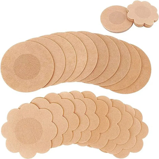 100-Pack Disposable Nipple Stickers: Invisible Non-Woven Chest Patch for Bra-less Support - Breast Pad Pasties Nipple Cover Stickers