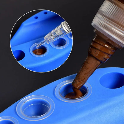 100pcs Disposable Tattoo Ink Cups: S/M/L Plastic Pigment Holders for Permanent Makeup - Microblading Supply
