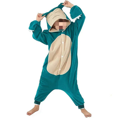 TAKARA TOMY Pokémon Kids Onesie - Jigglypuff, Pikachu, Gengar, Snorlax & Bulbasaur Cosplay Pajamas