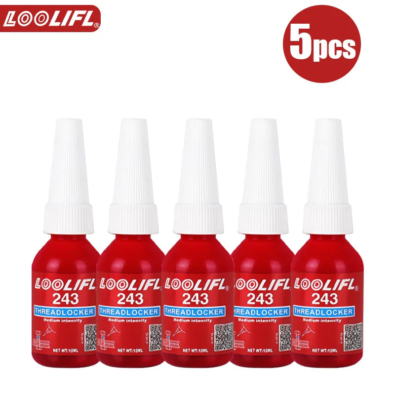 LOOLIFL Blue Thread Locker 243 – High Strength Screw & Bolt Adhesive, Anaerobic Metal Fastener Glue, Rustproof Nut Lock Sealant