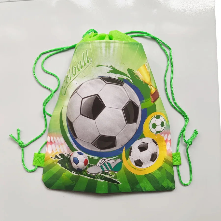 12pcs Cartoon Football Gift Bags – Non-Woven Bundle Pockets for Party & Football Enthusiasts