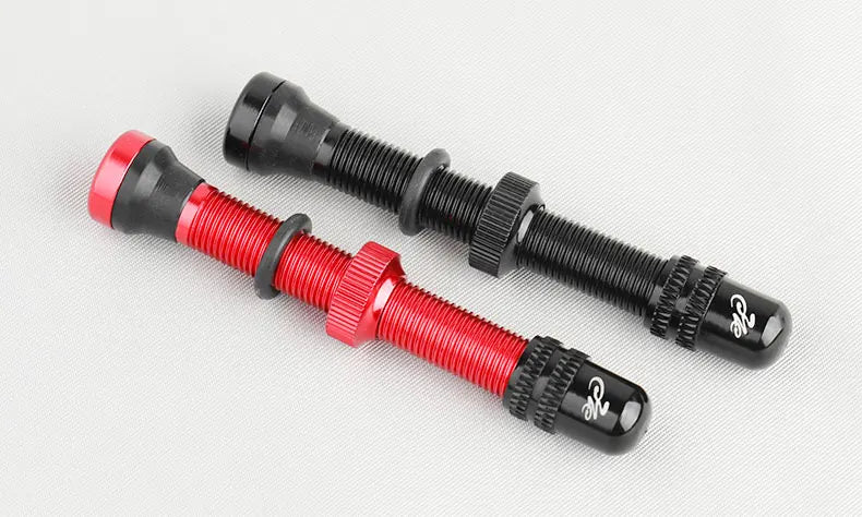 Deemount 2PCS Bicycle Tubeless Schrader Valves — Brass Core CNC Anodized MTB & Road Bike Rim Nipple
