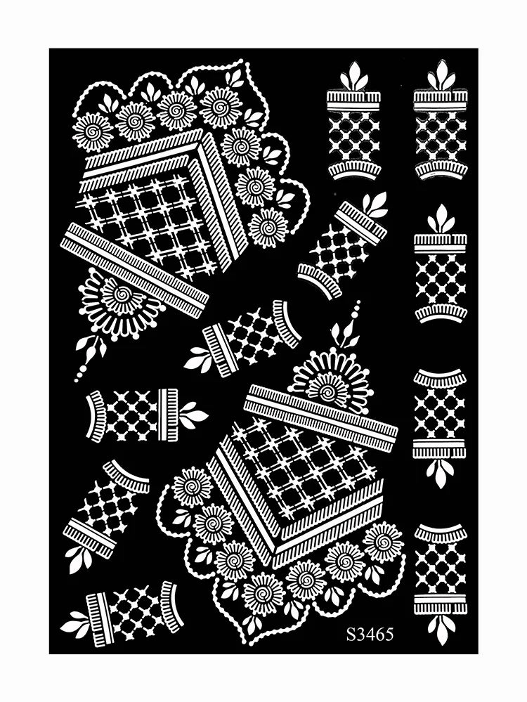 Reusable Henna Stencil Templates for Hand & Body – Floral Tattoo Stencils for Women, Weddings & Festivals Body Art Makeup Tools
