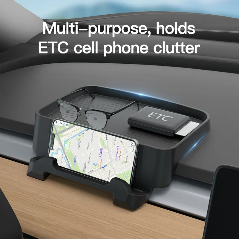 Herval Silicone Air Vent Phone Holder & Storage Tray for Tesla Model Y/3 Highland – Car Tissue Box Organizer Accessory