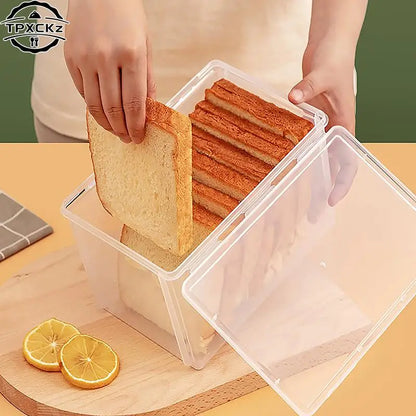 Airtight Bread Storage Box – Clear Kitchen Container for Bread, Cake & Baking, Refrigerator Safe