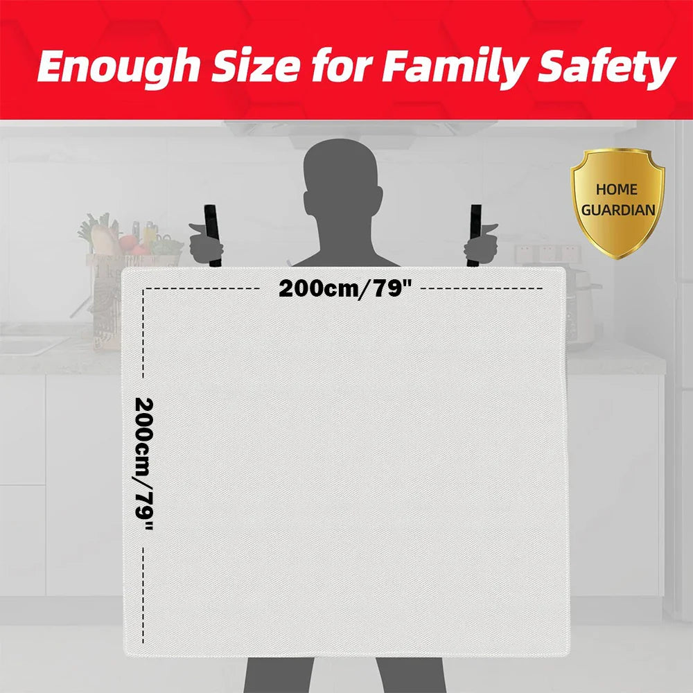 4PCS Reusable Fiberglass Fire Blankets – Emergency Safety Cover for Kitchen, Car, Camping, Grilling & Office Use