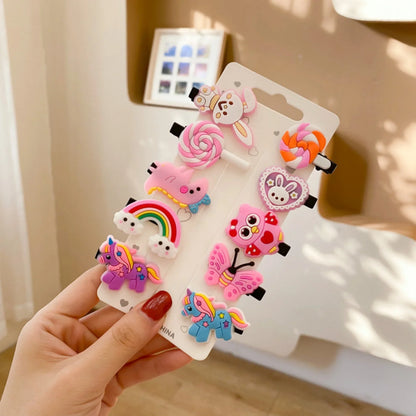 Girls Cartoon Unicorn Hair Clips - Cute Kids Hairpins, Barrettes and Fashion Hair Accessories Set