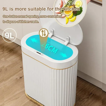 Smart Sensor Narrow Wastebasket - Automatic Dustbin for Bathroom and Kitchen, Sleek Garbage Bucket for Toilet Trash, Essential Home Accessories