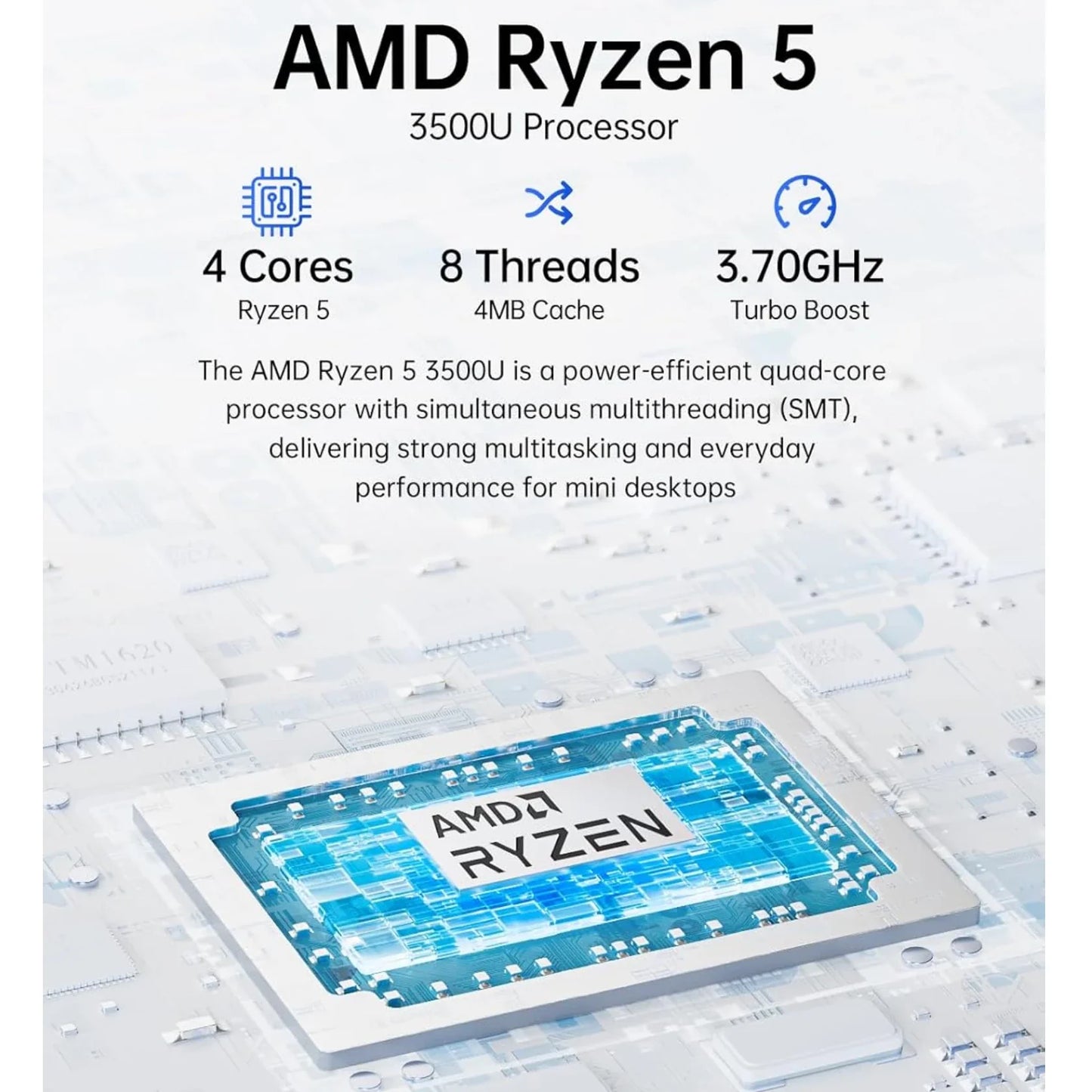 GMKtec G10 Mini PC – AMD Ryzen 5 3500U Desktop, 2.5GbE LAN, WiFi 5, Type-C, Triple 4K Display