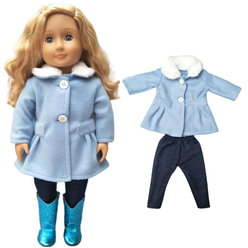 18-Inch American Girl Doll Clothes – Coat, Tights & Pants Outfit for Newborn & Baby Dolls