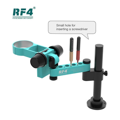 RF4 RF-FO19 Stereo Microscope – Articulating Arm, 360° Rotatable, Universal Both Arms Stand, Telescopic Lifting for Maintenance & Detection