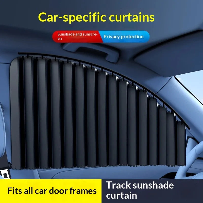 2PCS Universal Car Side Window Sun Shade Curtains – Foldable UV Protection Black Sun Visor Blinds Auto Car Styling Accessories