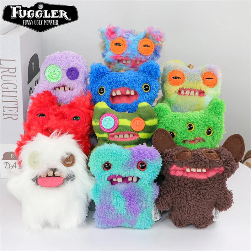 12cm FUGGLER Plush Keychain – Funny Ugly Teeth Monster & Wide-Eyed Rabbit Pendant Toy Gift