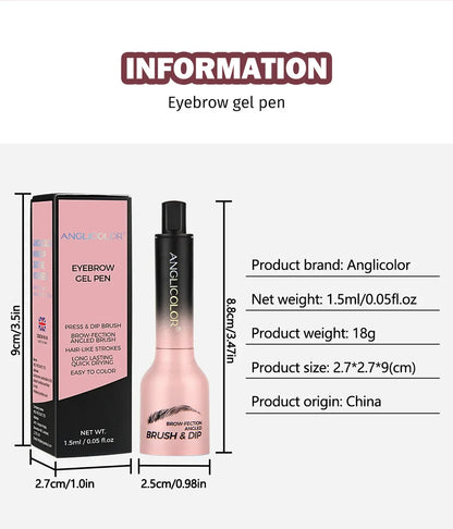 Wild 3D Eyebrow Pencil – Square Angled Brush Velvet Brow Dye Cream, Waterproof & Anti-Smudge Tint Pen