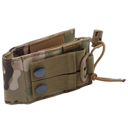 DIZETION Tactical Radio Pouch - MOLLE Nylon Walkie Talkie Holder & Hunting Interphone Hanging Bag
