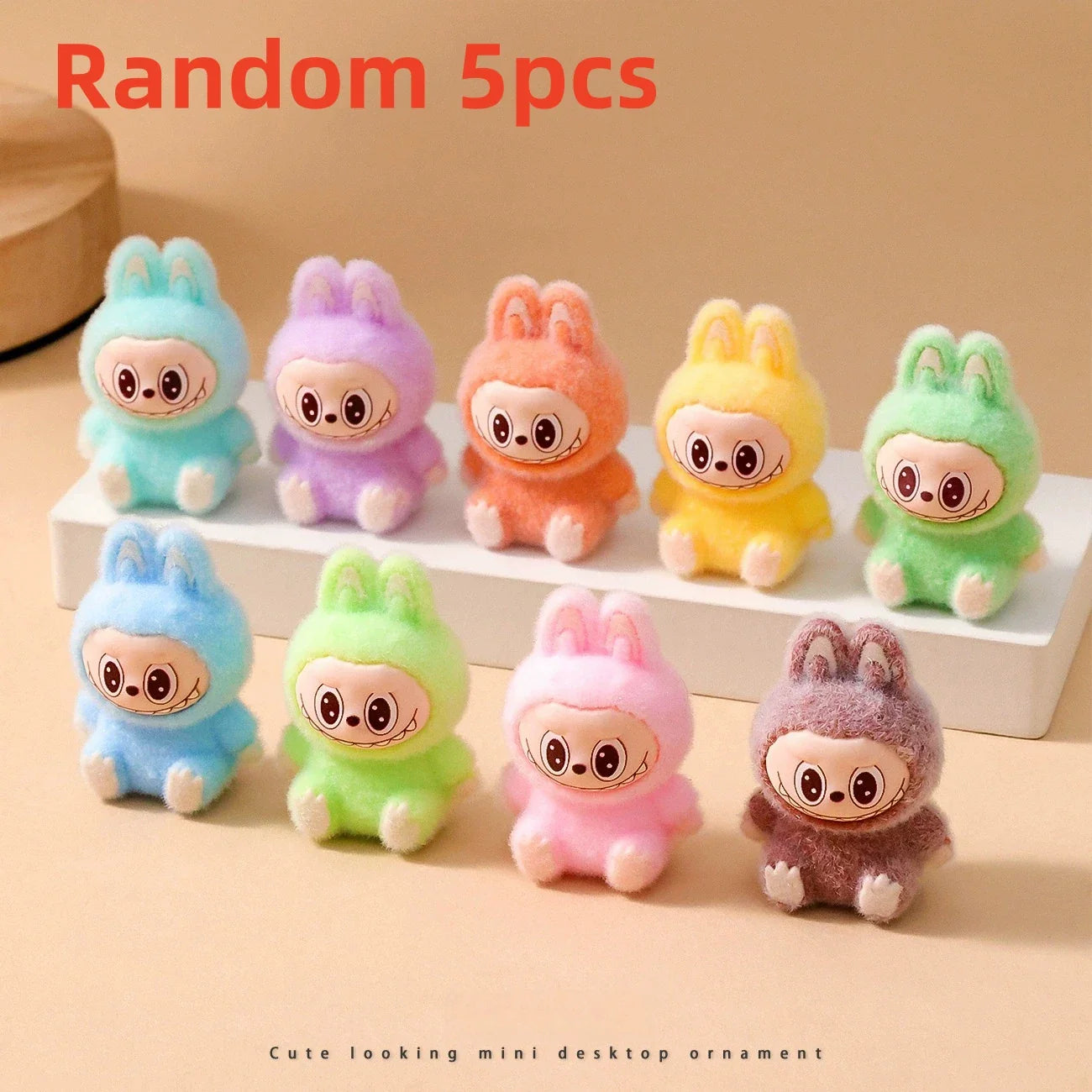 10pcs Babythree Rabbit Anime Flocked Action Figures Decorative Pendant Kawaii Desktop Dolls Toy Gifts