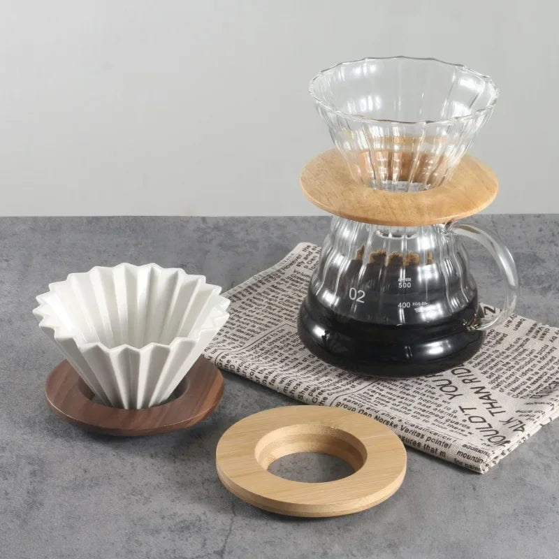 Wooden Coffee Filter Stand for Pour Over Brewing, Durable Cone Dripper Holder for Origami Coffee Filters Home Barista Accessory