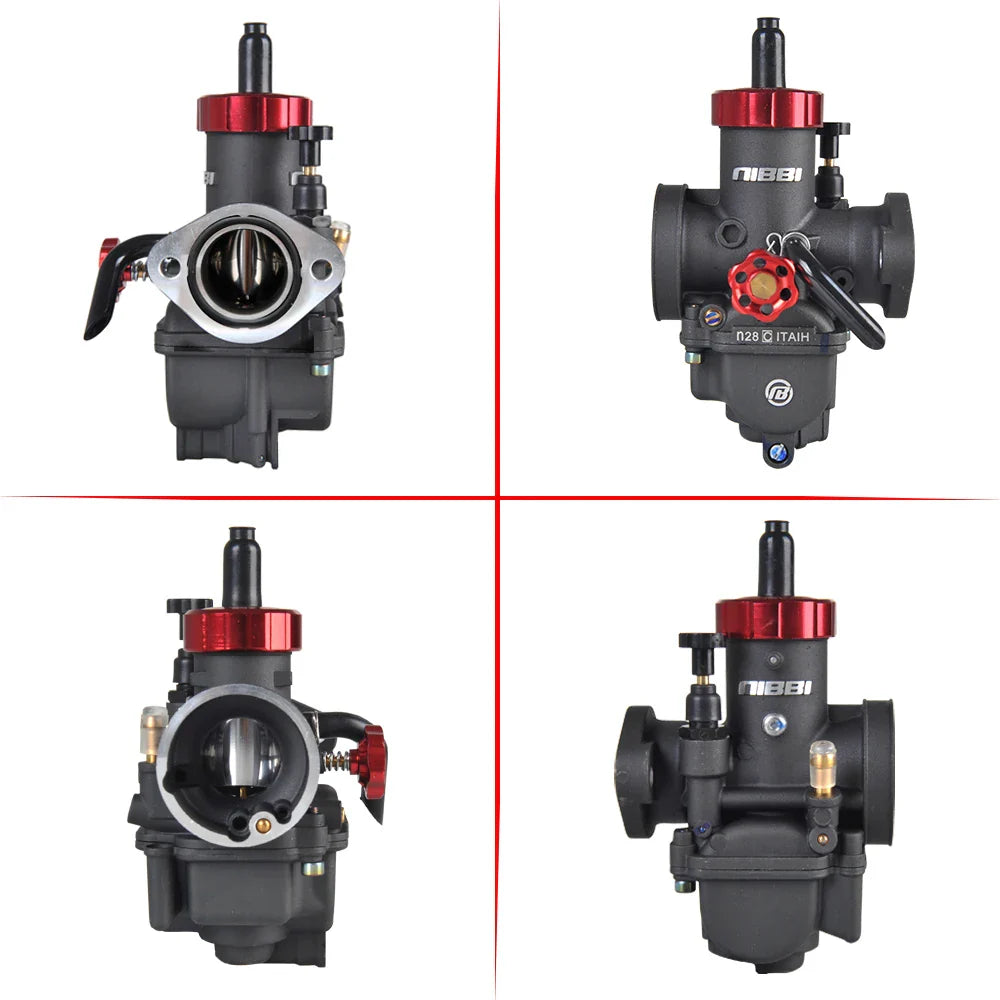 NIBBI PE Flange Carburetor for Motorcycle – 19mm-28mm 2T/4T GY6 Engine 100cc-250cc ATV Yamaha Pitbike Racing