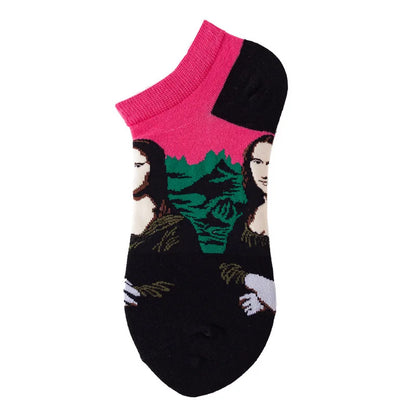 40-Style Colorful Cotton Ankle Socks – Fashion Novelty Short Socks for Men & Women, Funny Animal, Food & Avocado Casual Designs