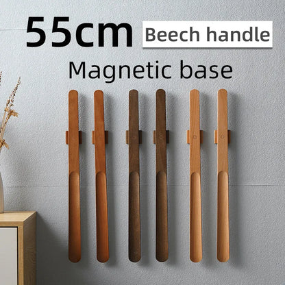 55CM Wooden Long Handle Magnetic Shoehorn - Shoe Spoon Horn for Easier Wear with Customized Logo Support