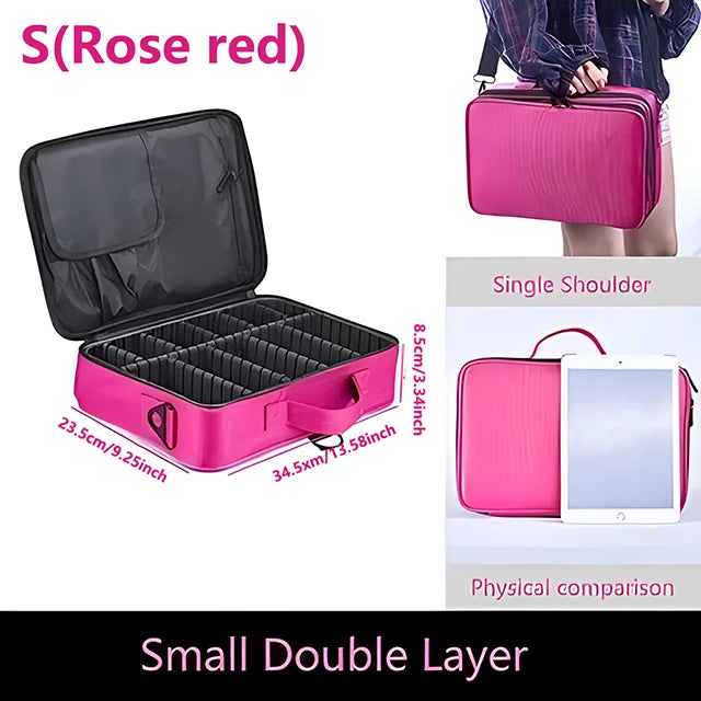 Professional Large Makeup Case – Travel Cosmetic Organizer & Nail Toolbox for Beauty Storage