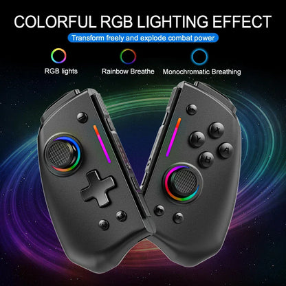 LinYuvo KS42 Meteor Light Wireless Joypad — 8-Color RGB Controller for Switch/Lite/OLED with Programmable Buttons, Turbo & Vibration
