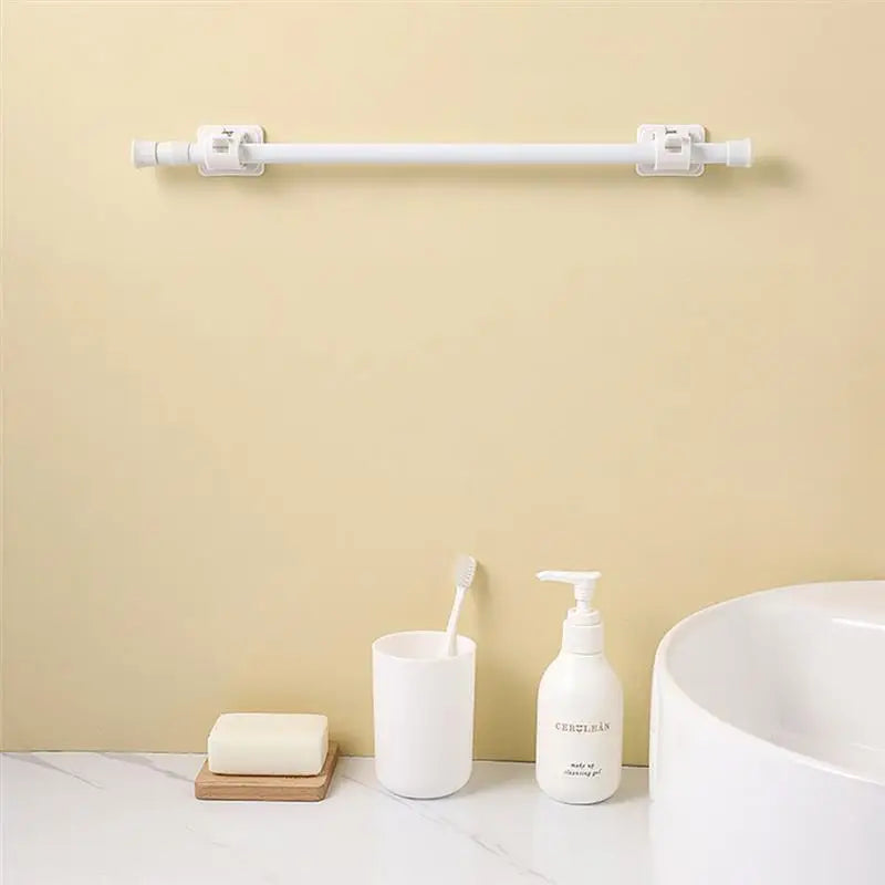 30-110CM Telescopic Curtain Pole - Multi-Purpose Spring Loaded Extendable Tension Rod for Net, Voile, and Curtain Rails