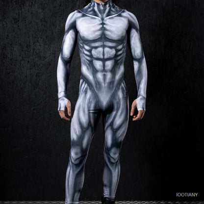 Mechanical Muscle Zentai Bodysuit — Men’s Halloween Punk Cosplay & Carnival Costume 2025
