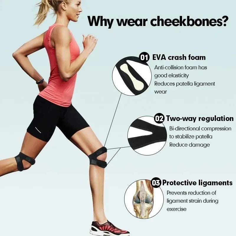 Pressurized Knee Wrap Sleeve — Elastic Support Braces with Pad for Basketball, Tennis & Cycling