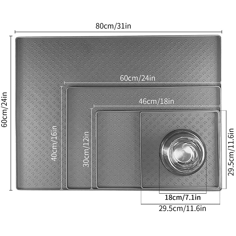 Silicone Pet Placemat: Waterproof Dog and Cat Feeding Mat - Protects Floors from Spills, Ideal for Food and Water Bowls