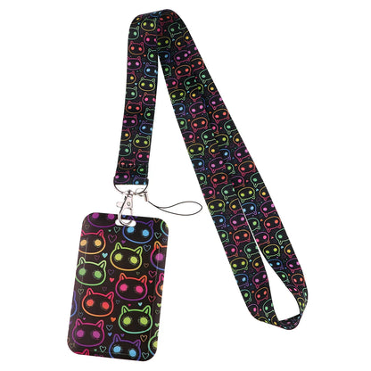 Cartoon Cat Lanyard Keychain – Multifunctional ID Card Badge Holder, Camera USB, Phone Neck Strap Accessories