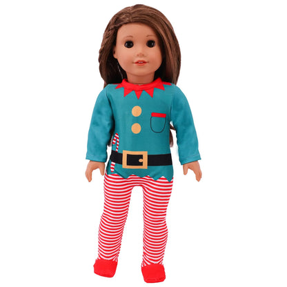 Pop Doll Christmas Outfit — Dress, Top & Pants Set for 18-Inch American and 43CM Reborn Baby Dolls, Our Generation Girl’s Toy Accessories