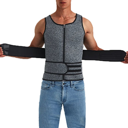 Men’s Body Shaper Waist Trainer Vest – Slimming Sauna Sweat Compression Undershirt, Fat-Burning Workout Shapewear Tank Top