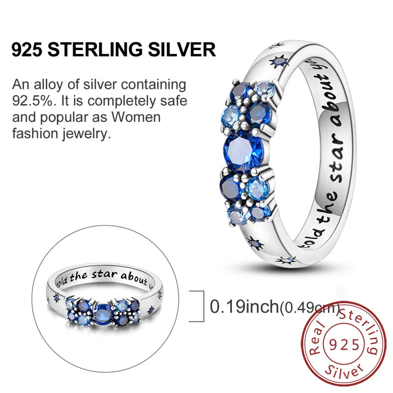 925 Sterling Silver Rings - Bow, Heart, Sun, Moon & Star Zircon Jewelry for Women, Birthday & Anniversary Gift