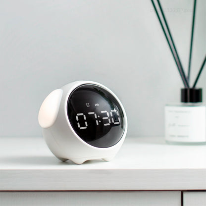 Cute Cartoon Digital Alarm Clock for Kids – Emotion Table Clock with Light for Bedroom & Desktop
