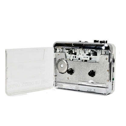 TON010 Portable Cassette Player – Transparent Tape Recorder with USB Cassette-to-MP3 Converter & Music Playback