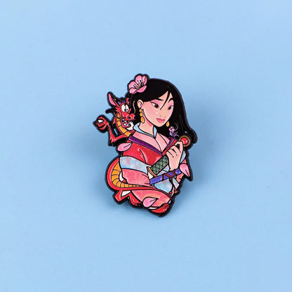 Red Dragon Enamel Brooch Set - 2-Piece Cute Fashion Lapel Pins for Coats & Gifts