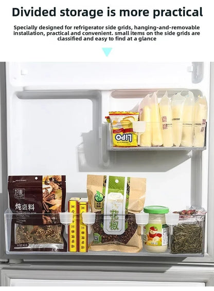 Refrigerator Kitchen Organizer Shelf — Efficient Storage Dividers for Eggs, Bottles & Fridge Items